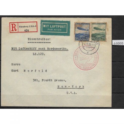 DR Zeppelinpost 1936 Mi. Nr. 606 u. 607,  1. Nordamerikafahrt 1936