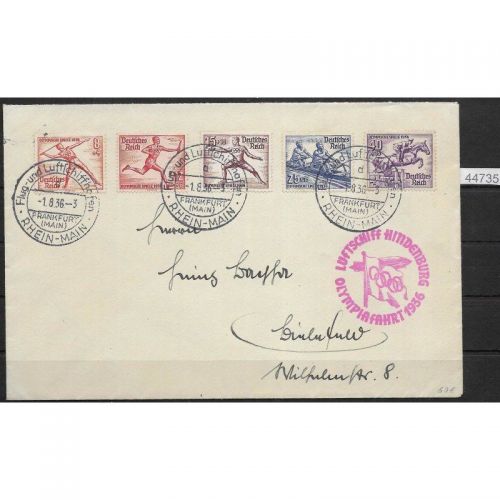 DR Zeppelinpost 1936 Mi. Nr. 612,613,614,615,616 Olympiafahrt  1936