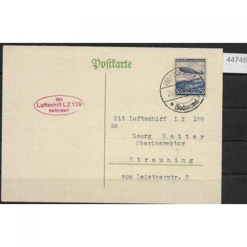 DR Zeppelinpost 1936 Mi. Nr. 606, 1. Postflug Friedrichshafen