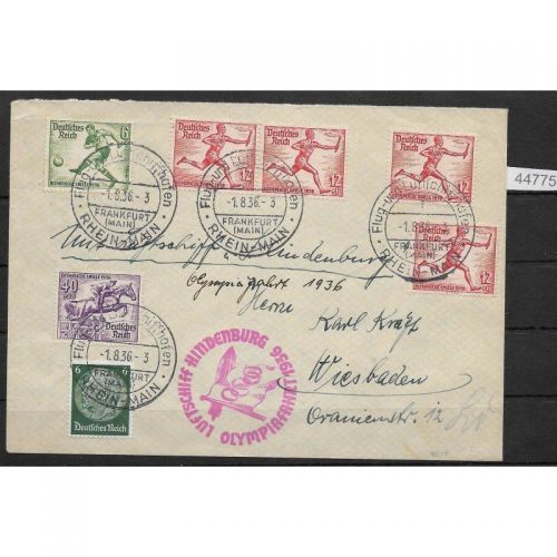 DR Zeppelinpost 1936 Mi. Mischfrankatur Olympia,   Olympiafahrt 1936