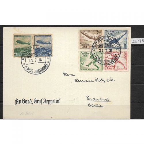 DR Zeppelinpost 1936 Mi. Mischfrankatur,  10. Südamerikafahrt 1936