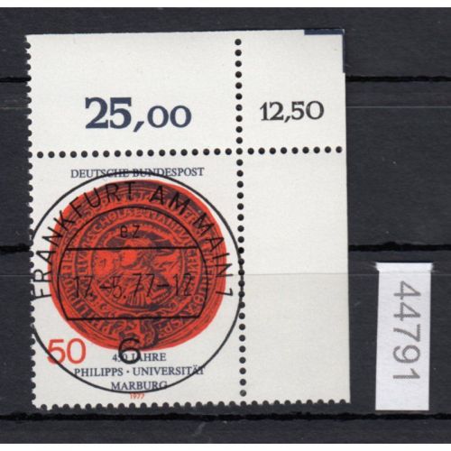 Bund 1977, Mich.-Nr.: 939 gestempelt Eckrand KBWZ  Frankfurt