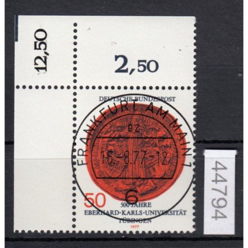 Bund 1977, Mich.-Nr.: 946 gestempelt Eckrand KBWZ  Frankfurt