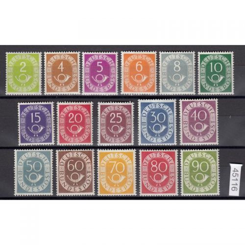 Bund 1951, Mich.-Nr.: 123-138 ** + 135 IV Plattenfehler geprüft LUXUS ATTEST