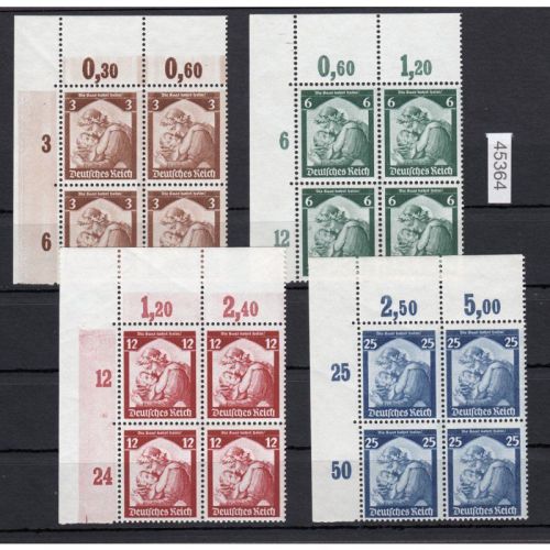 DR 1935, Mich.-Nr.: 565-568 ** Eckrand 4er.-Block