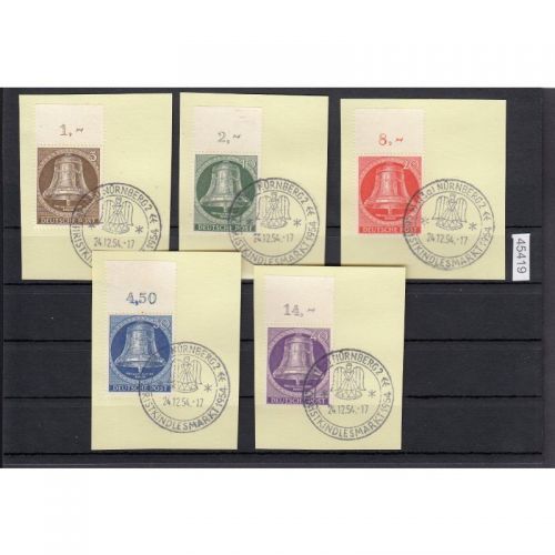 Berlin 1953, Mich.-Nr.: 101-05 LUXUS Oberrand Vollstempel  Christkindle