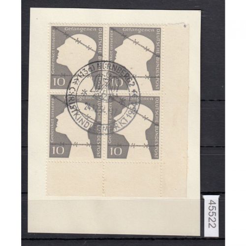 Bund 1953, Mich.-Nr.: 165 LUXUS Eckrand 4er.-Block  Vollstempel  Christkindle