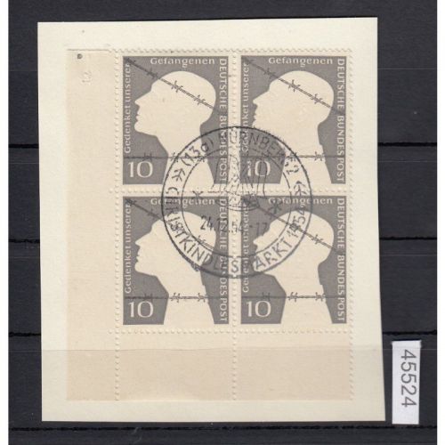 Bund 1953, Mich.-Nr.: 165 LUXUS Eckrand 4er.-Block  Vollstempel  Christkindle