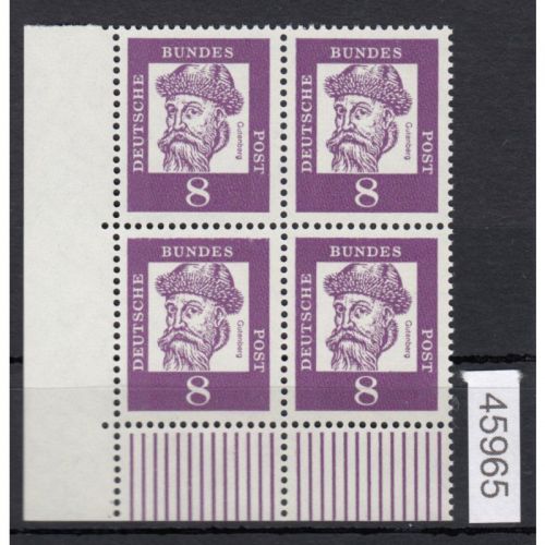 Bund 1961, Mich.-Nr.: 349 x **  Eckrand  4er.-Block  LU