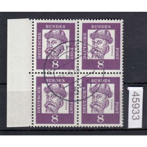 Bund 1961, Mich.-Nr.: 349 x gestempelt+gummi   4er.-Block