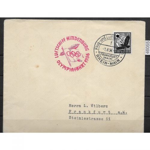 DR Zeppelinpost 1936 Mi. Einzelfrankatur 537, Olympiafahrt