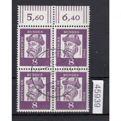 Bund 1961, Mich.-Nr.: 349 x gestempelt+gummi   4er.-Block