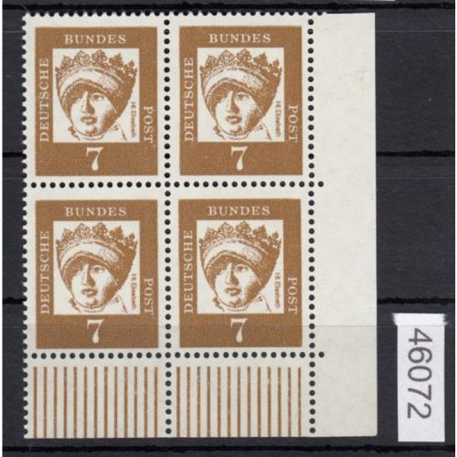 Bund 1961, Mich.-Nr.: 348 y **   Eckrand  4er.-Block  RU
