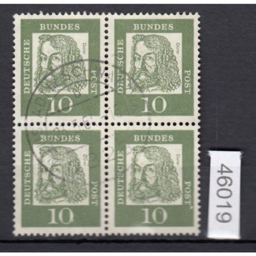 Bund 1961, Mich.-Nr.: 350 y gestempelt  4er.-Block  Vollstempel