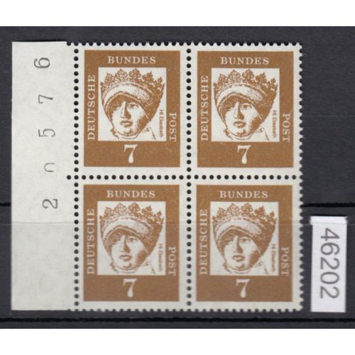 Bund 1961, Mich.-Nr.: 348 y **   Bogennummer  4er.-Block
