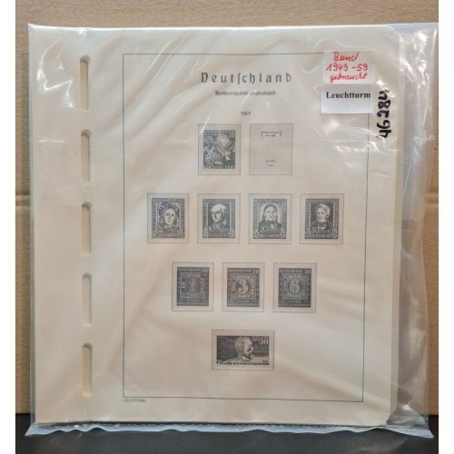 Leuchtturm Bund 1949-71 Vordruck Klemmbinder  Alte Beschtiftung mit Klemmtaschen gebraucht