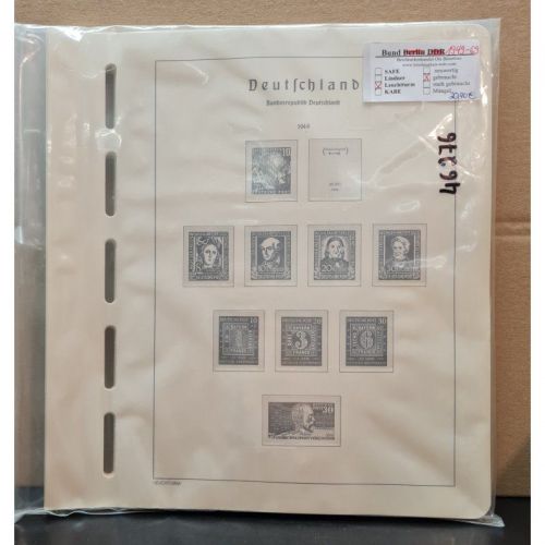 Leuchtturm Bund 1949-69 Vordruck Klemmbinder  Alte Beschtiftung mit Klemmtaschen gebraucht