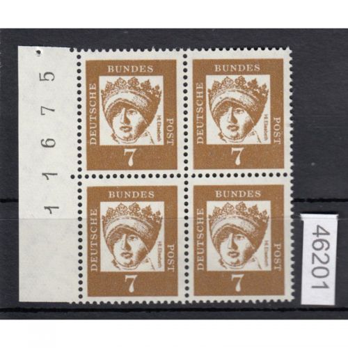 Bund 1961, Mich.-Nr.: 348 y **   Bogennummer  4er.-Block