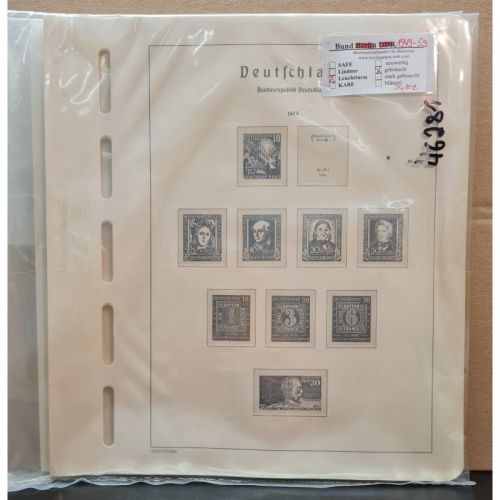 Leuchtturm Bund 1949-69 Vordruck Klemmbinder  Alte Beschtiftung mit Klemmtaschen gebraucht