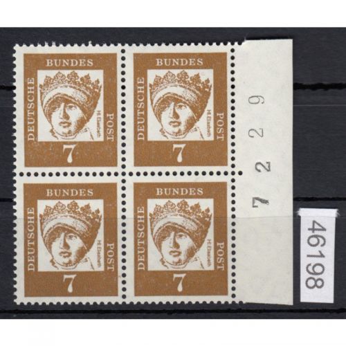 Bund 1961, Mich.-Nr.: 348 y **   Bogennummer  4er.-Block