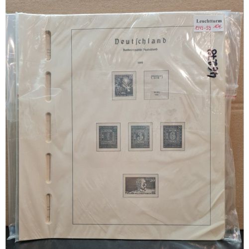 Leuchtturm Bund 1949-69 Vordruck Klemmb.  Alte Besch. mit Klemmtaschen gebraucht