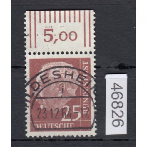 Bund 1960, Mich.-Nr.:  186 y gestempelt Oberrand   Heuss Lomogen
