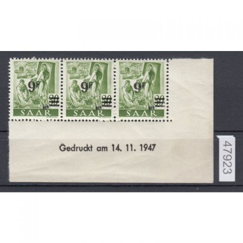 Saarland 1947 Mi. Nr. 234 II Br **   (Druckdatum)  lesen