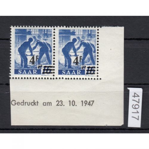 Saarland 1947 Mi. Nr. 231 II Br **   (Druckdatum)