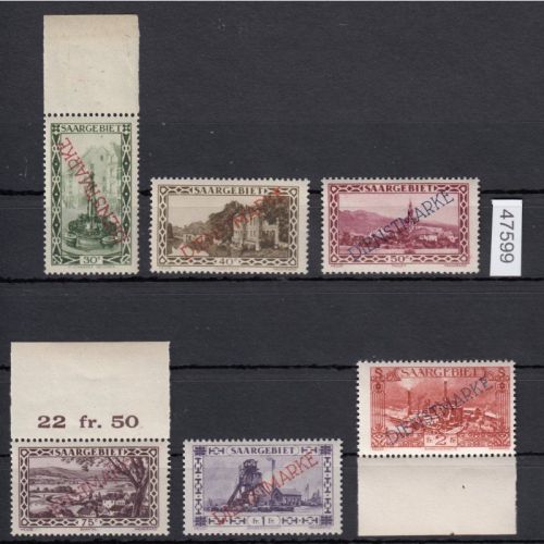 Saargebiet 1927 Mi. Nr. 16-21 ** (Dienstmarken)