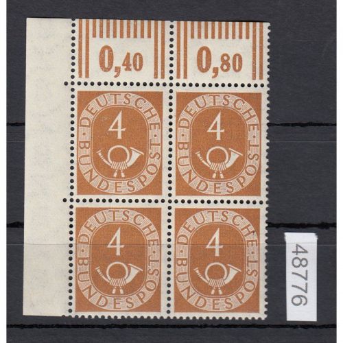 Bund 1951, Mich.-Nr.: 124 ** Eckrand  4er.