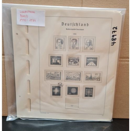 Leuchtturm Bund 1970-74 Vordruck  Alte Beschtiftung mit Klemmtaschen gebraucht
