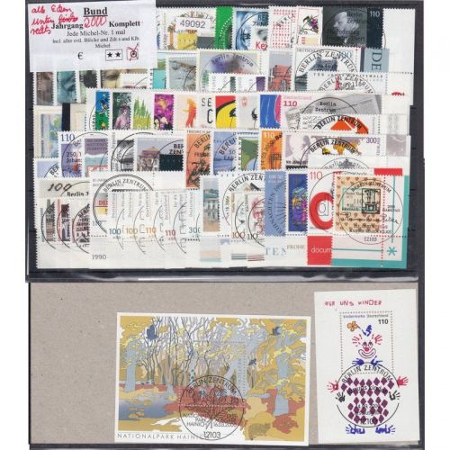 Bund 2000, Mich.-Nr.: 2087-2155 Gest. Kpl.  LUXUS Zentrische Stempel Berlin Ecke