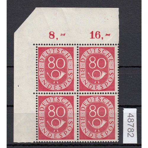 Bund 1951, Mich.-Nr.: 137 ** Eckrand 4er  geprüft Attest "echt und einwandfrei "