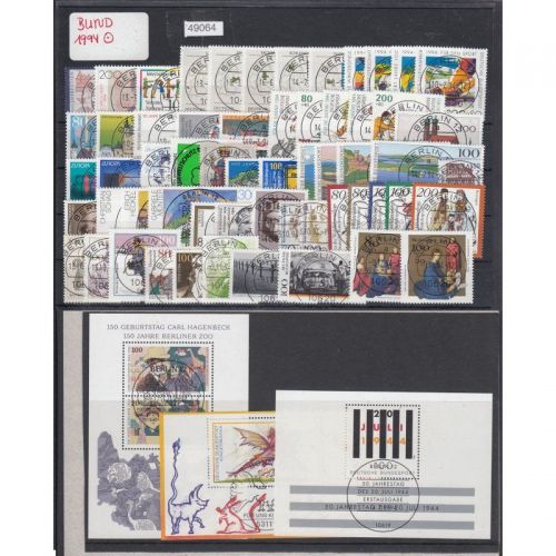 Bund 1994, Mich.-Nr.: 1709-1771 Gestempelt BERLIN Komplett LUXUS PLUS  Zentrisch