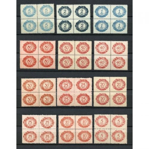 Liechtenstein  1920 : Mi.-Nr.:Porto 1-12 **   4er.-Block