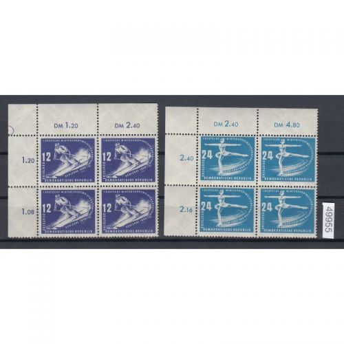 DDR 1950, Mich.-Nr.: 246+47 ** Eckrand 4er.-Block