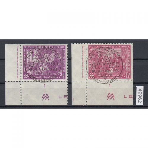 DDR 1950, Mich.-Nr.: 248+49 gest.+gummi+Ersttag DV Eckrand  Druckerzeichen Luxus