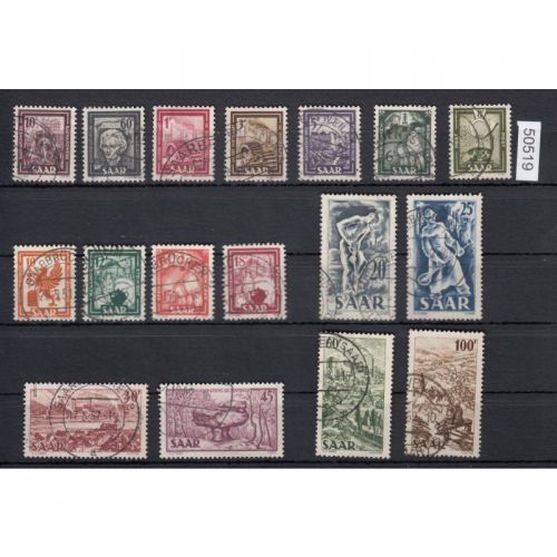 Saarland 1949 Mi. Nr. 272-88 gestempelt