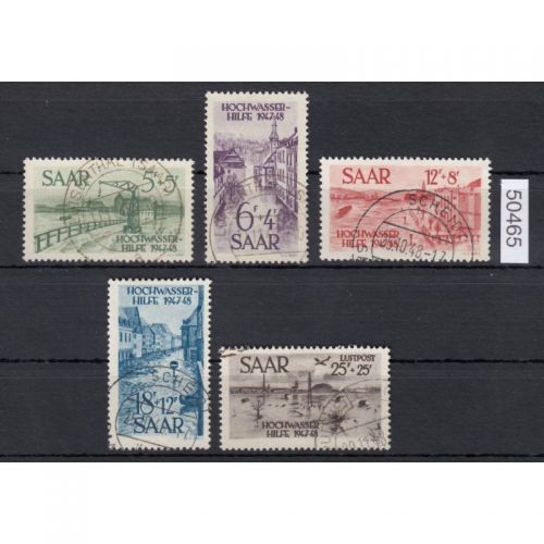 Saarland 1948 Mi. Nr. 255-59 gestempelt geprüft