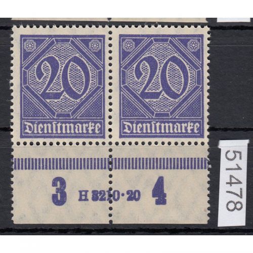 DR Dienst 1920, Mich.-Nr.:D 26 **  HAN