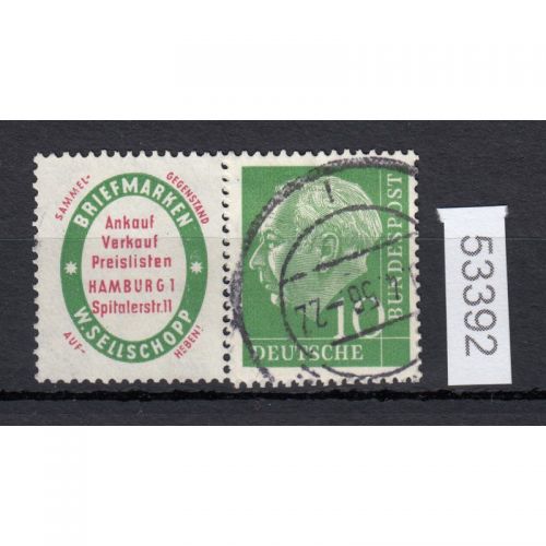 Bund 1955, Mich.-Nr.:  W 4 gestempelt