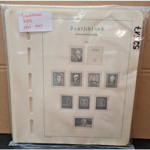 Leuchtturm Bund 1949-69 Vordruck Klemmbinder  Alte Beschtiftung mit Klemmtaschen gebraucht