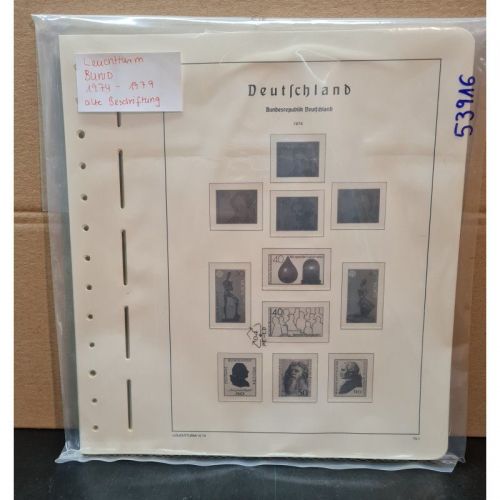 Leuchtturm Bund 1974-79 Vordrucke Alte Beschriftung mit Klemmtaschen gebraucht