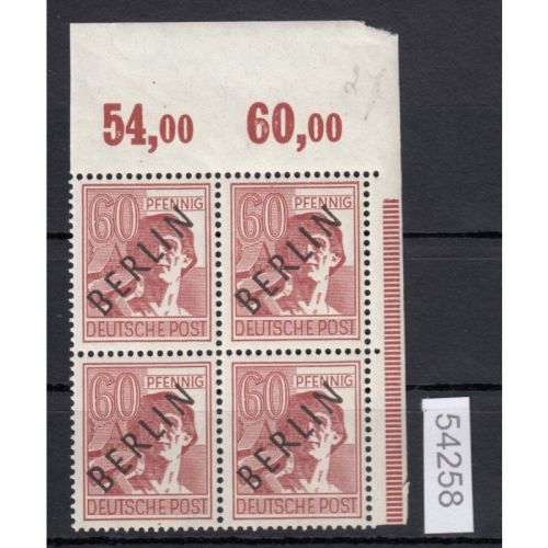 Berlin 1948, Mich.-Nr.: 14 ** Oberrand  4er.-Block