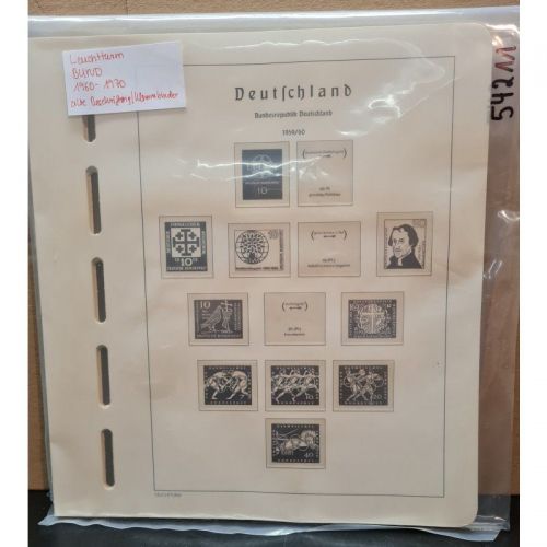 Leuchtturm Bund 1960-70 Vordruck Klemmbinder  Alte Beschtiftung mit Klemmtaschen gebraucht