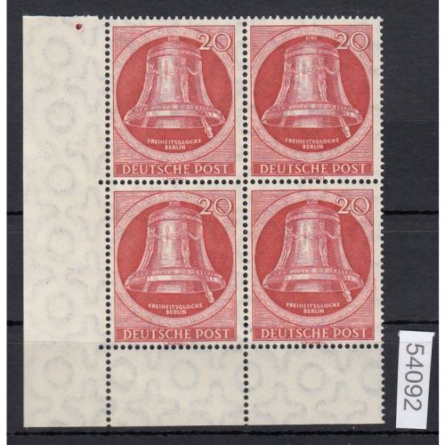 Berlin 1951, Mich.-Nr.: 84 ** Eckrand 4er+Block