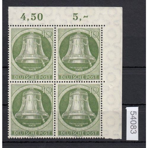 Berlin 1951, Mich.-Nr.: 83 ** Eckrand 4er+Block