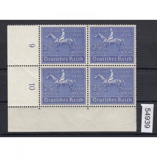 DR 1939, Mich.-Nr.: 698 ** Eckrand  4er.-Block