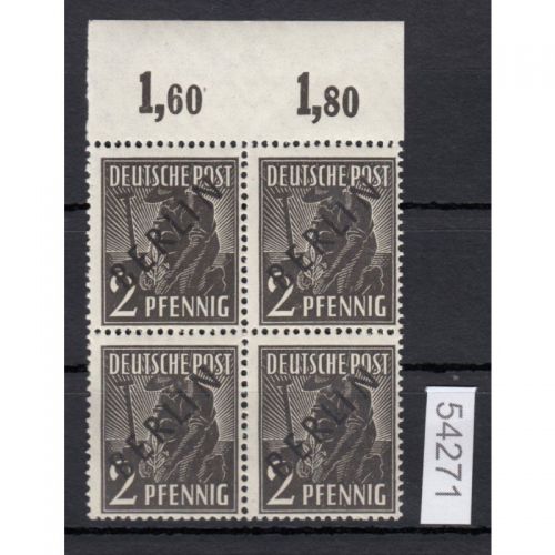 Berlin 1948, Mich.-Nr.:  1 ** Oberrand  4er.-Block