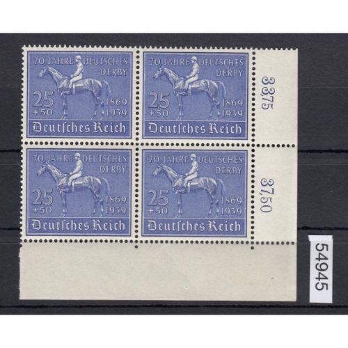 DR 1939, Mich.-Nr.: 698 ** Eckrand  4er.-Block lesen